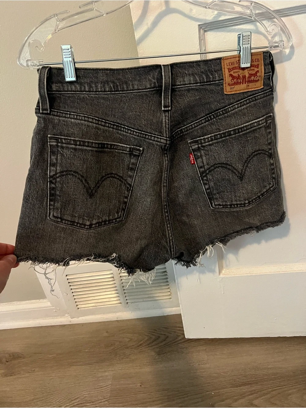 Levi's 501 Black Washed Denim Cutoff Shorts